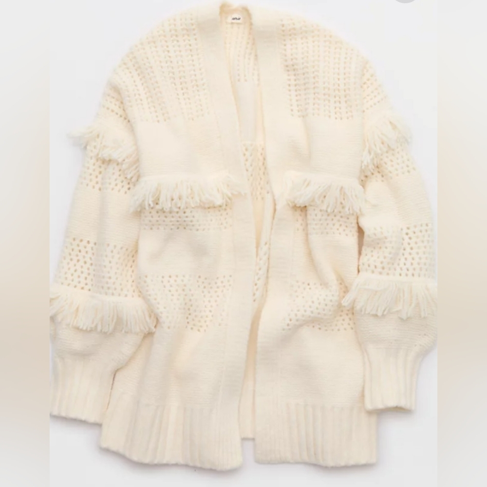 Aerie Fringe Cardigan - Picture 3 of 9